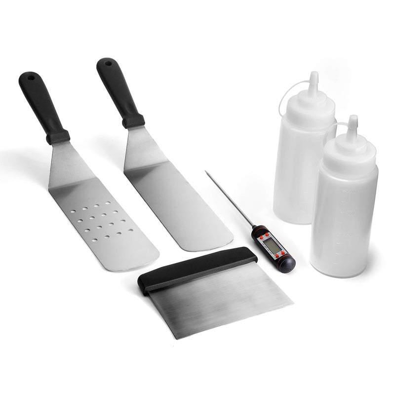 Yukon Gloryâ„¢ 6 Piece Griddle Tool Kit, Stainless Steel Accessories for Your Griddle, Includes Spatulas, Spray Bottles, Thermometer, and Griddle Scraper - Image 1